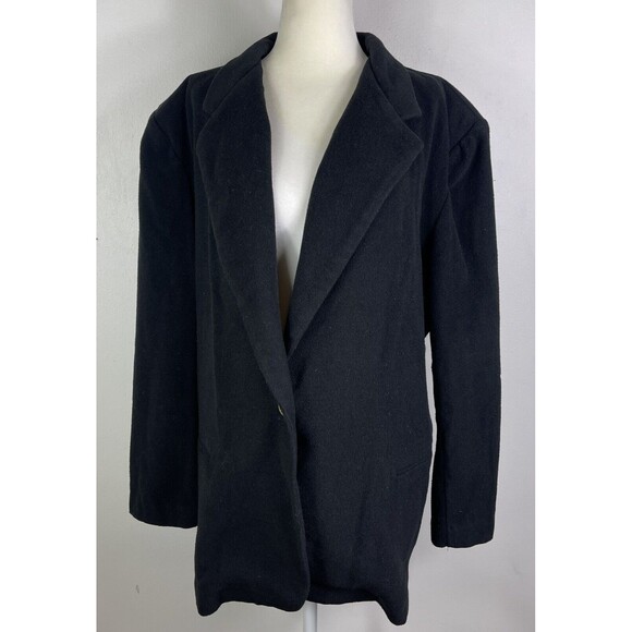Vtg Westbound Wool Blend Blazer Womans Sz 14 Black Office Career Menswear Preppy - Picture 6 of 12
